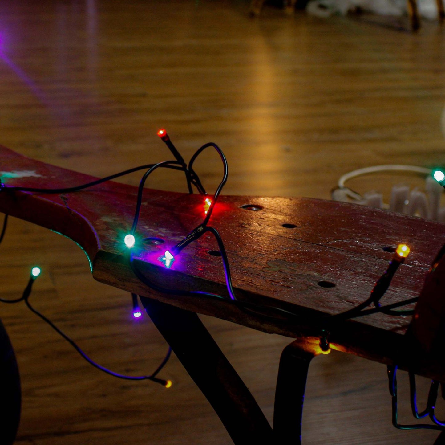 20-tlg. LED-Lichterkette, bunt, grünes-Kabel, Euro-Stecker, 151008