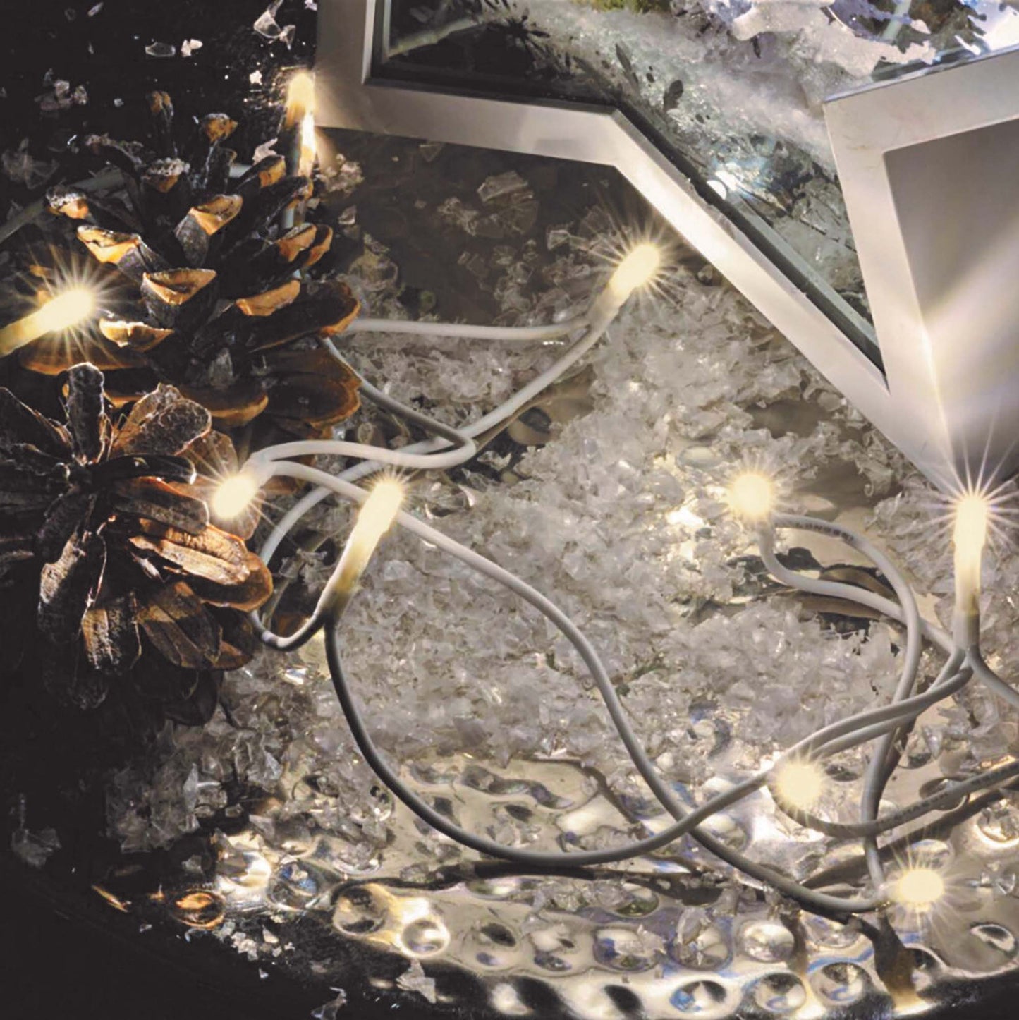 20-tlg. LED-Lichterkette für innen, warm-weiße LEDs, weißes-Kabel, Euro-Stecker