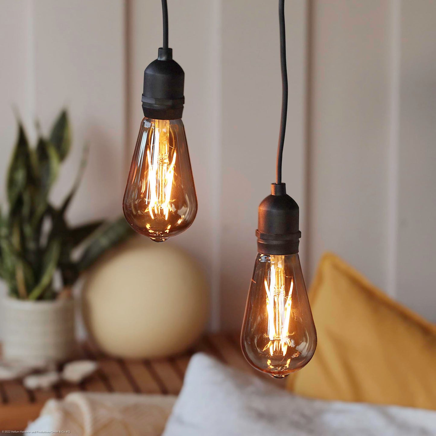 LED-Filament Vintage-Lampe,Ø6,4 * 13,8 cm, goldfarben, mit Fernbedienung und Timer, batteriebetrieben