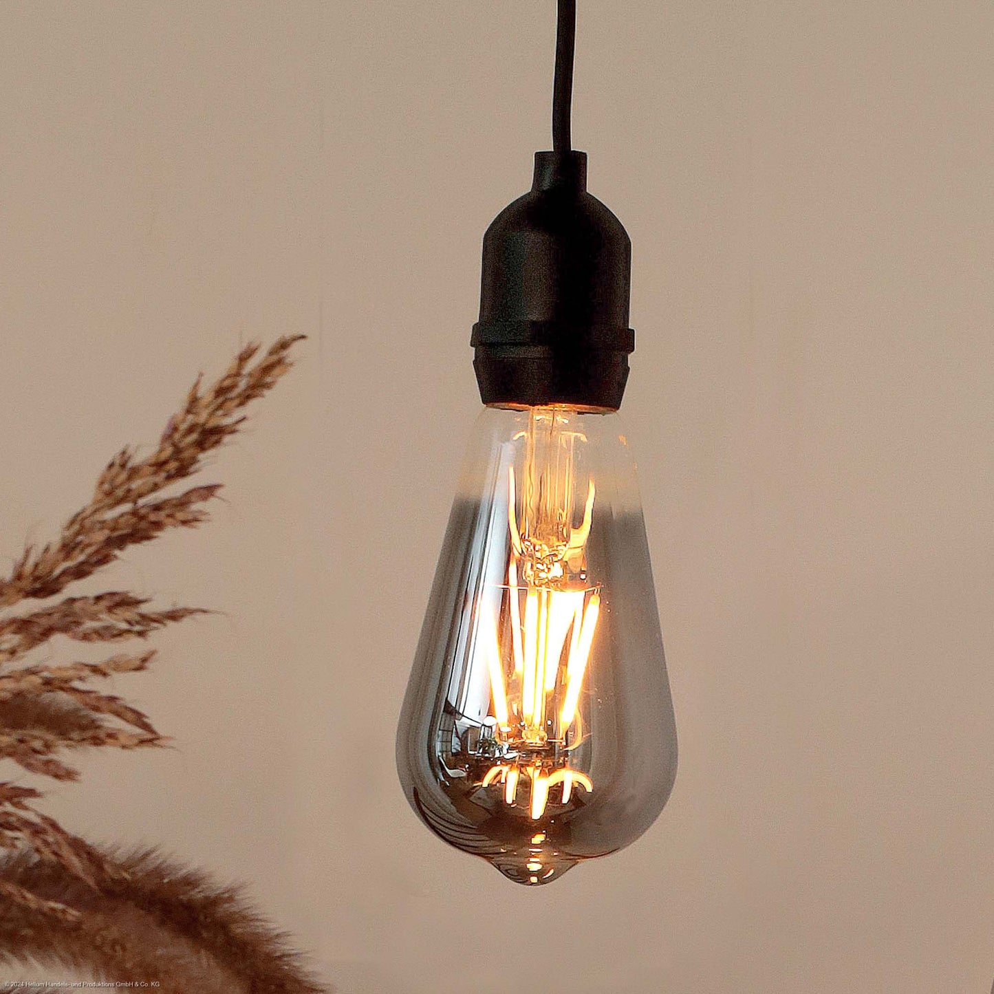 2er Set LED-Filament Vintage-Lampe,Ø6,4 * 13,8 cm, "Smokey", mit Fernbedienung und Timer, batteriebetrieben_2er Set aus 150421