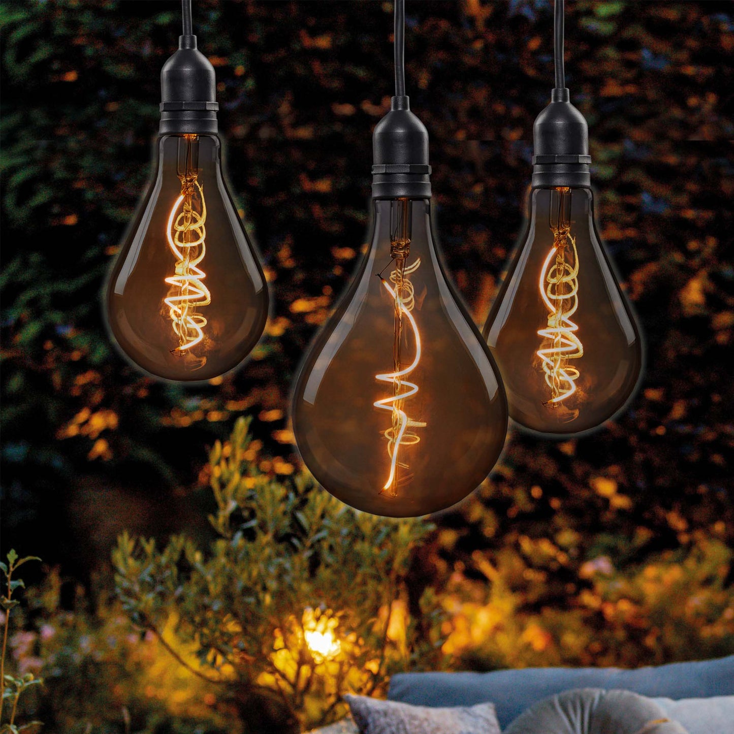 LED-Filament Vintage-Lampe,Ø10 * 20 cm, "Smokey", mit Fernbedienung und Timer, batteriebetrieben