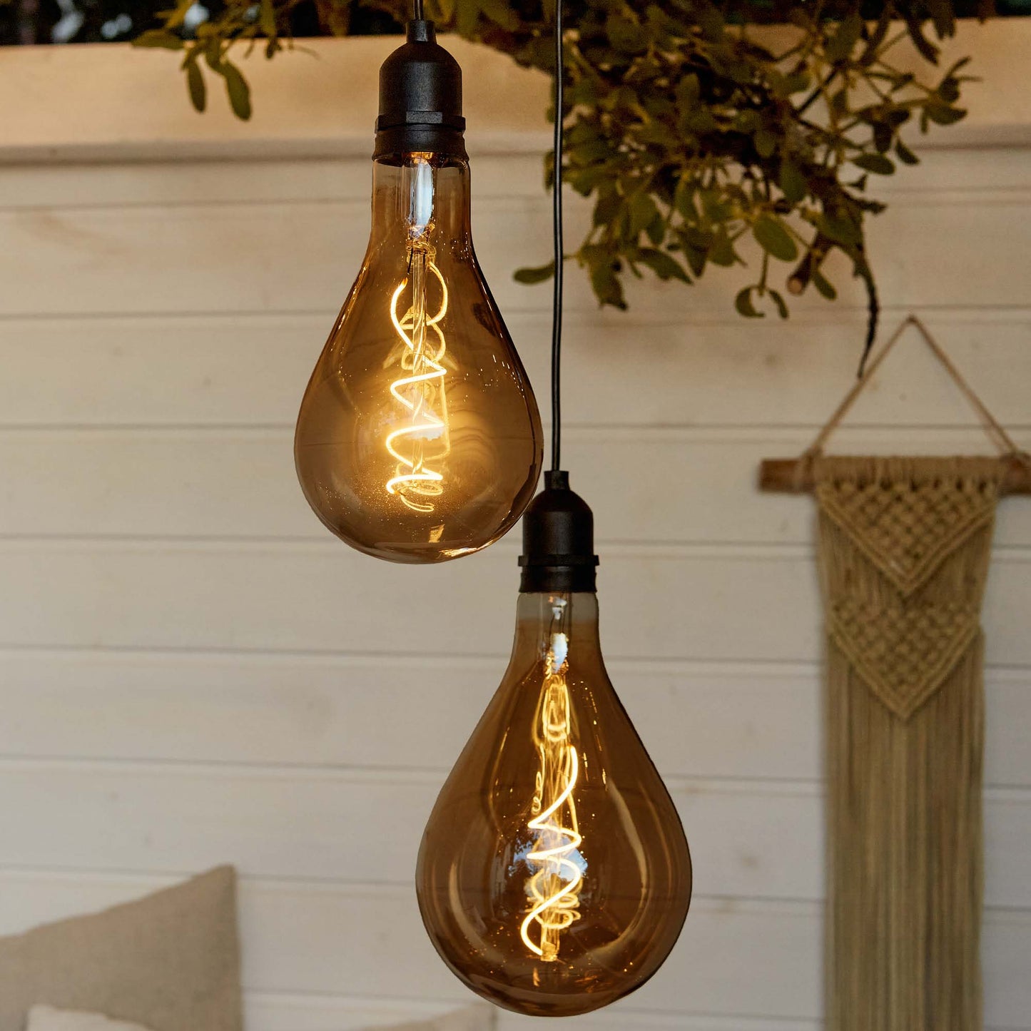 LED-Filament Vintage-Lampe,Ø10 * 20 cm, "Smokey", mit Fernbedienung und Timer, batteriebetrieben