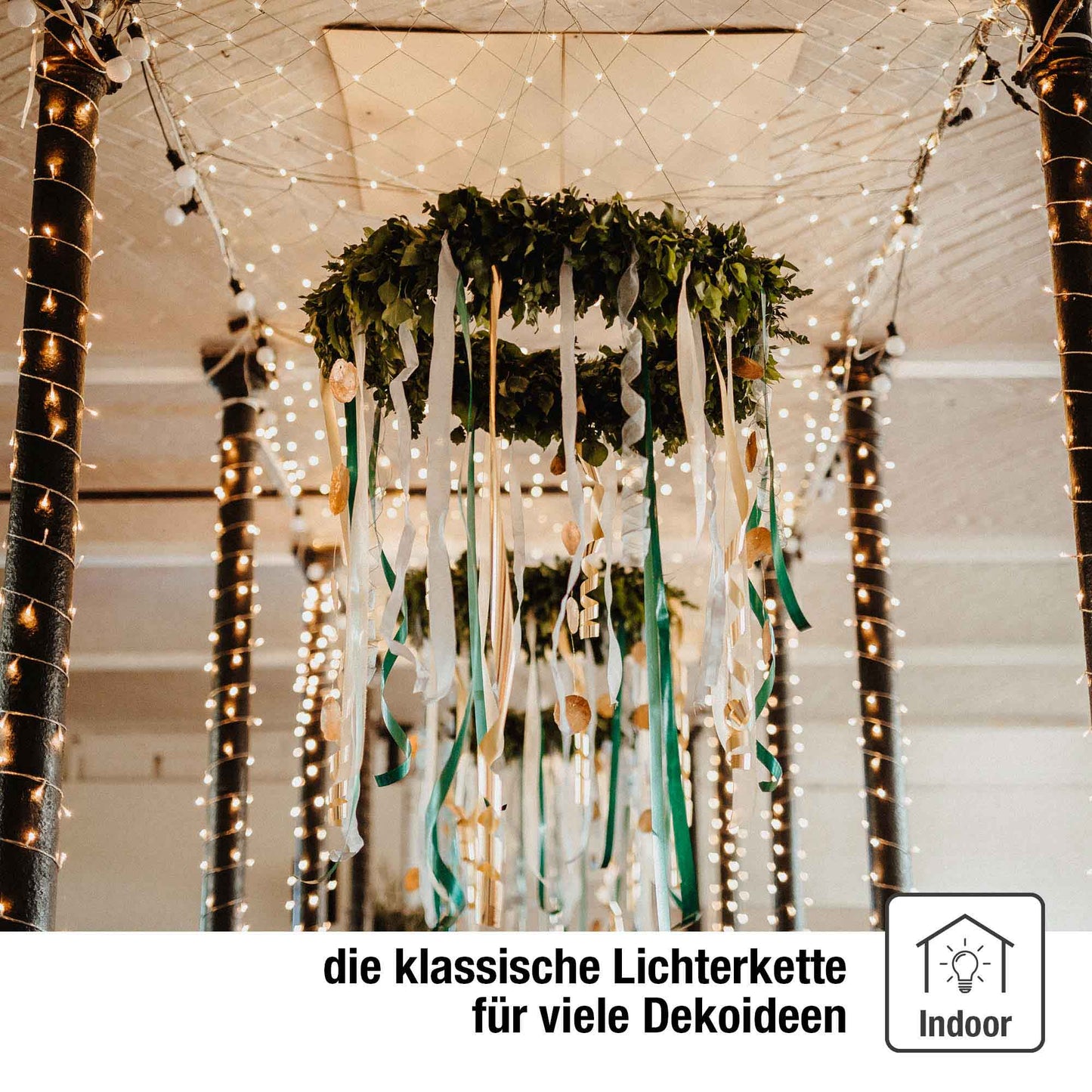 10-tlg. Minikette, weiß/klar, mit Schalter, Euro-Stecker, für innen 831153