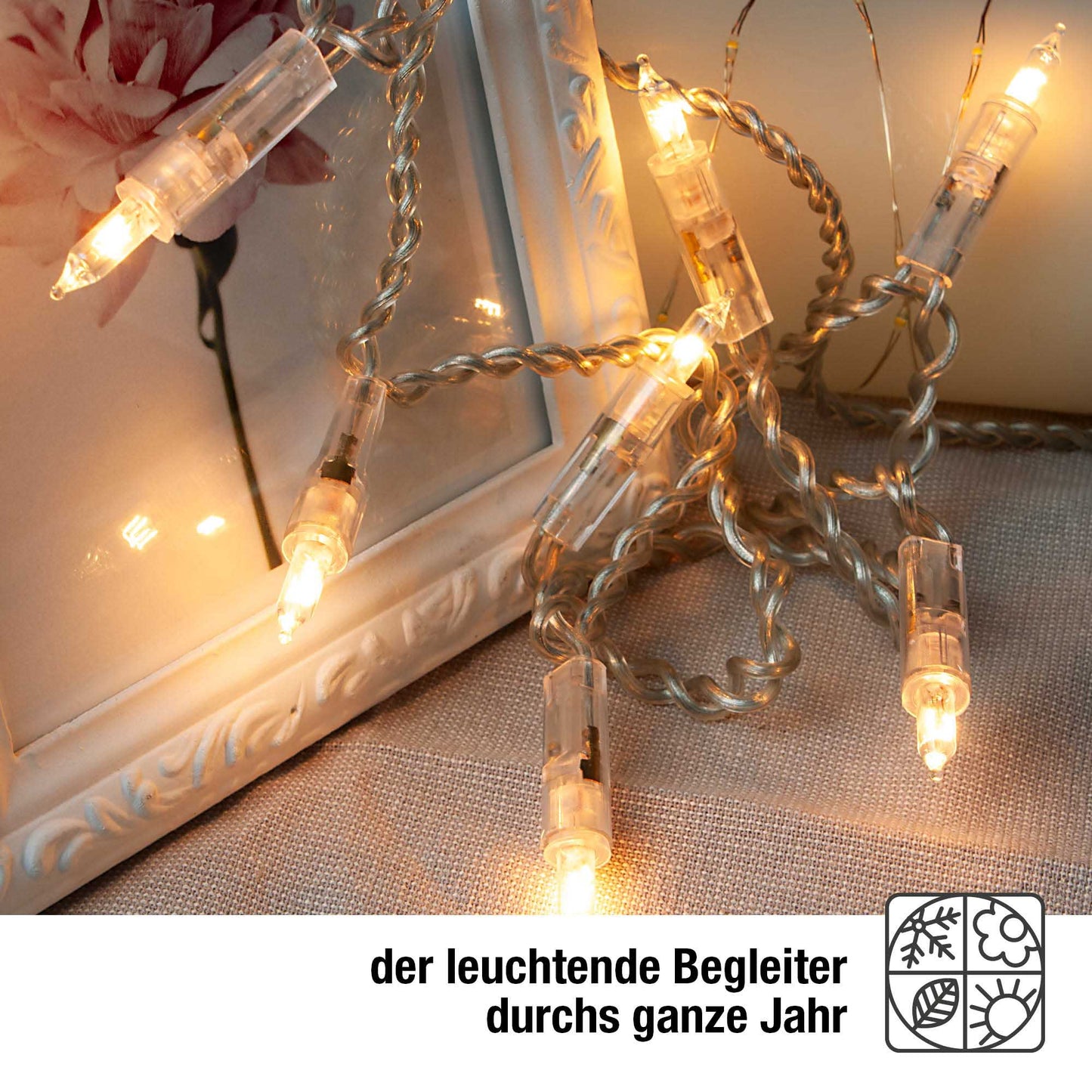10-tlg. Minikette, transparent/klar, mit Schalter, Euro-Stecker 831160