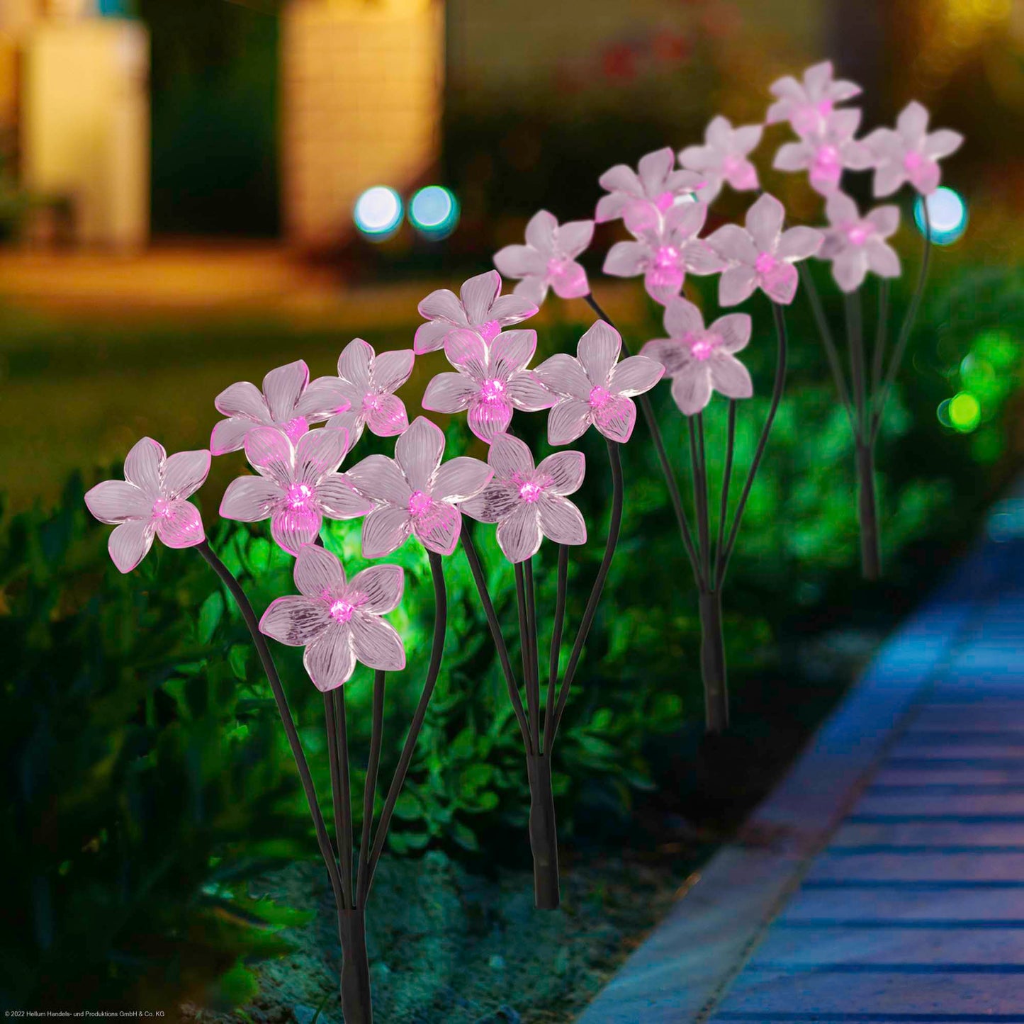 4er Set LED Solar Blumen, Solarlampen für außen mit LED Blume, Gartenlicht LED