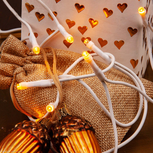 35-tlg. LED-Lichterkette, warm-weiß, weißes-Kabel, Euro-Stecker