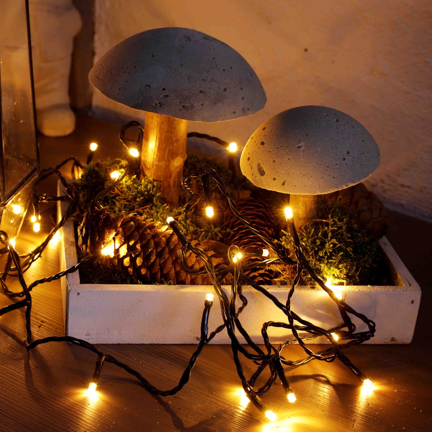 40-tlg. LED-Lichterkette, klassisches warm-weiß, Außen-Trafo