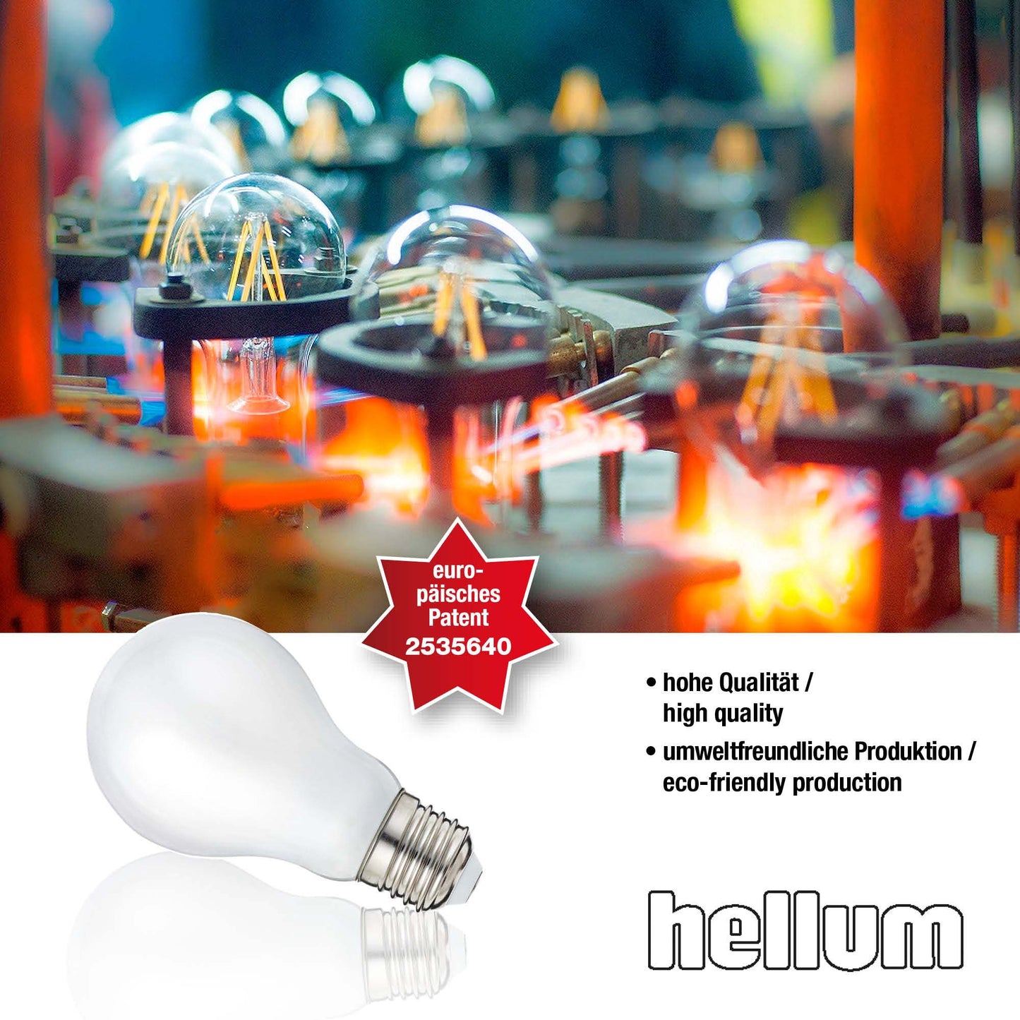 LED Filament Lampe A60, Leuchtmittel E27, Glühbirne warmweiß 2700 K, 4 W, matt ,1 Stück 206203