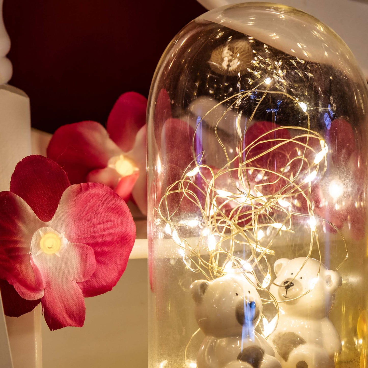 2er Set 10-tlg.LED-Lichterkette mit Orchideen, batteriebetrieben 300178