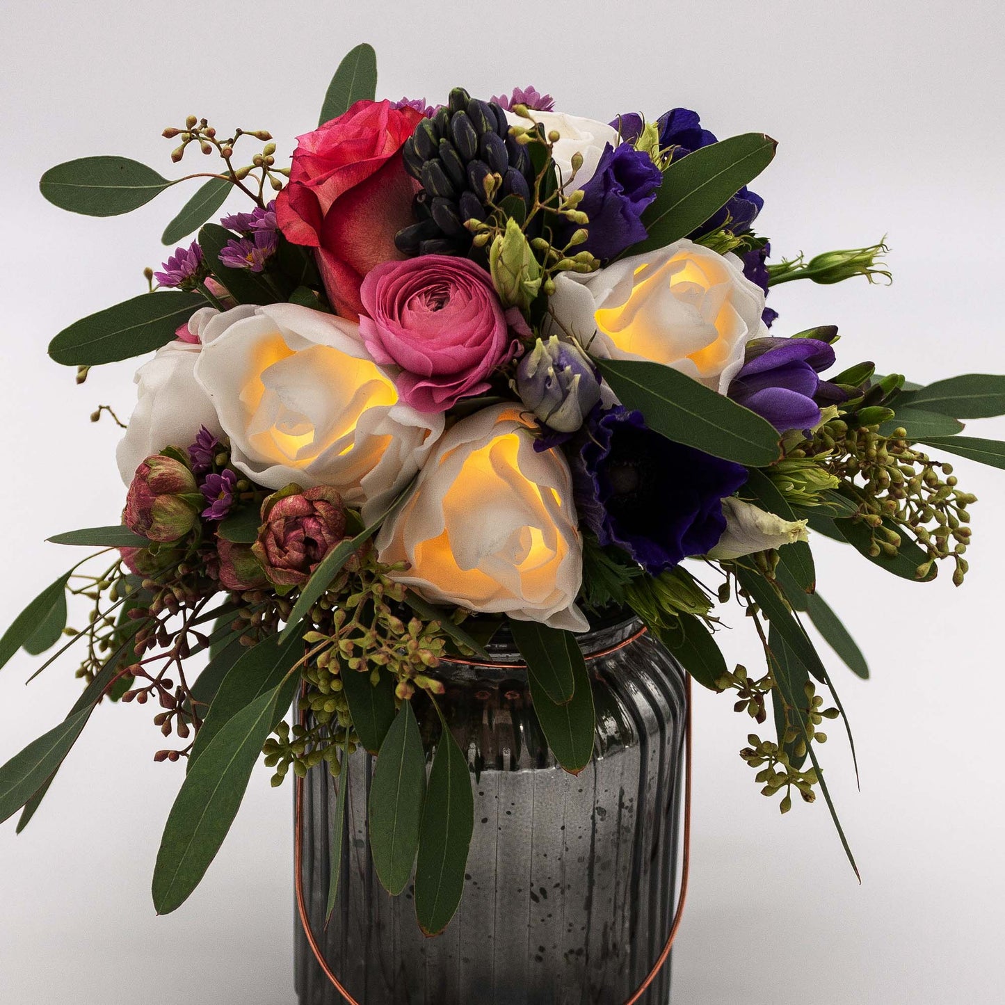 LED-Rosenbouquet, 10 LEDs, ww, batteriebetrieben