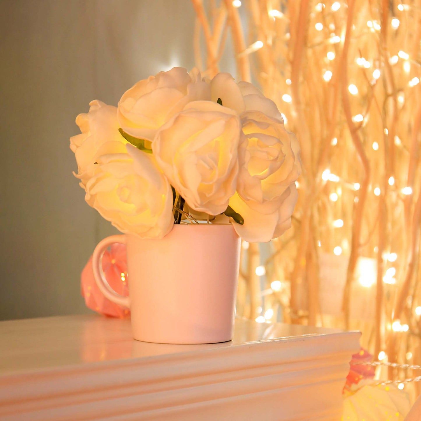 LED-Rosenbouquet, 10 LEDs, ww, batteriebetrieben