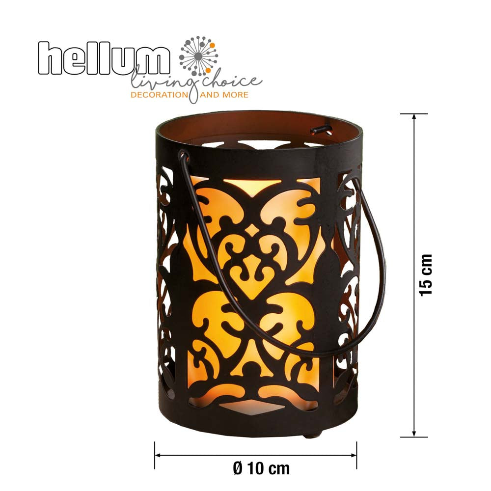 Metall-Laterne mit LED Kerze, 1L, ww, batteriebetrieben