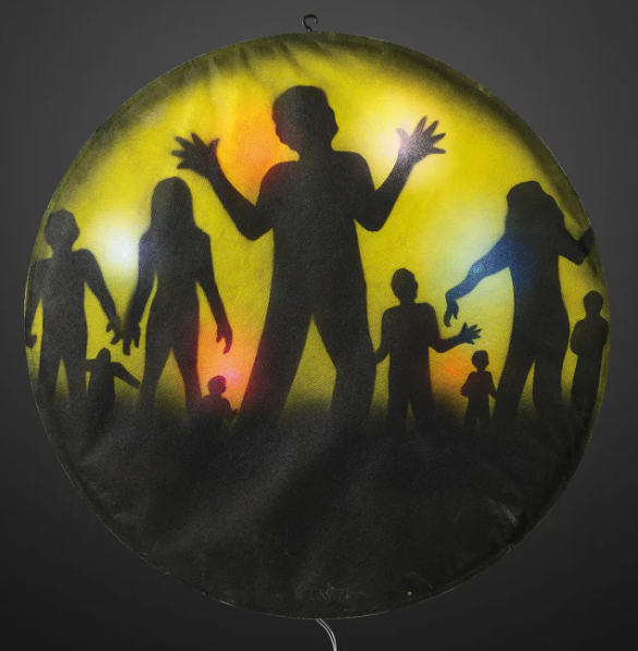 LED-Bild "Zombies", DIA 50cm, 6 LEDs, multicolor, batteriebetrieben
