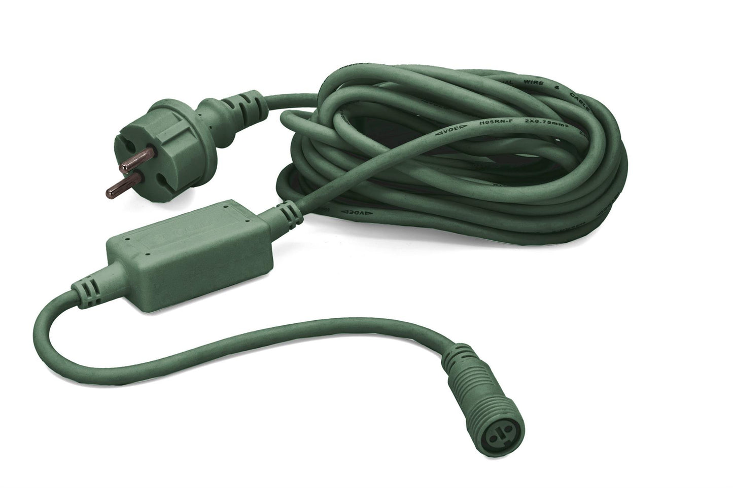 Zuleitung, Netzkabel mit Stecker für LED System Profi für außen, Länge 500cm grün