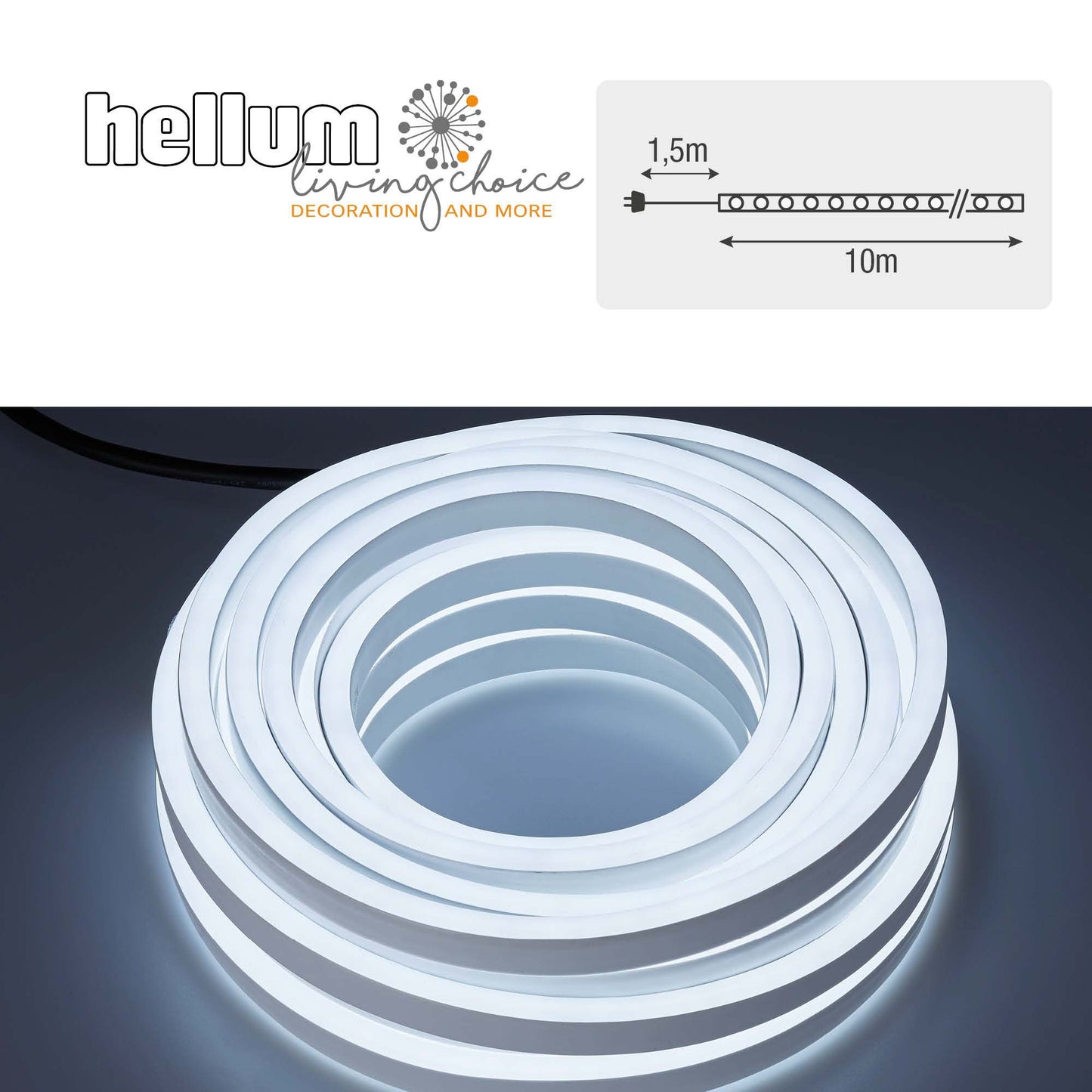 LED-Neon-Lichtschlauch 10m w 120L/m