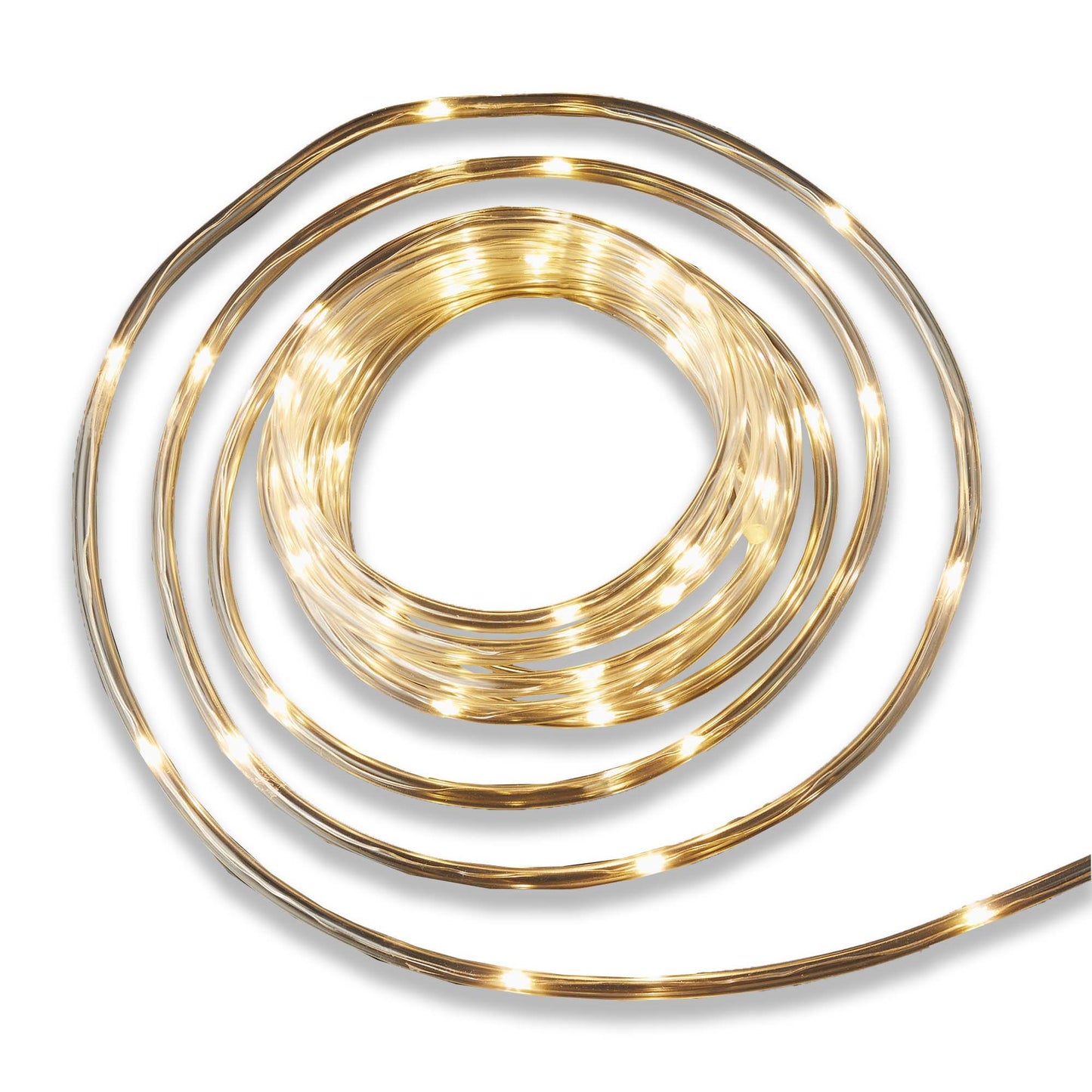 LED-Tubelight transparent, 50 LEDs ww, mit Timer, batteriebetrieben