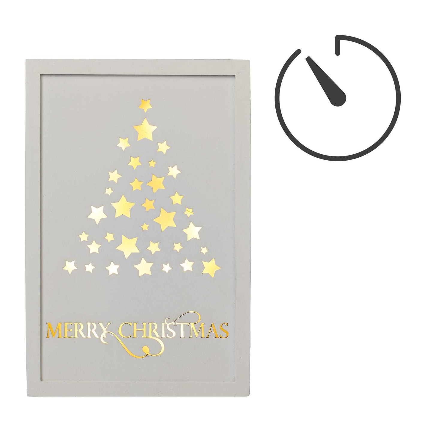 LED-Bild, Tannenbaum und "Merry Christmas", mit Timer, batteriebetrieben