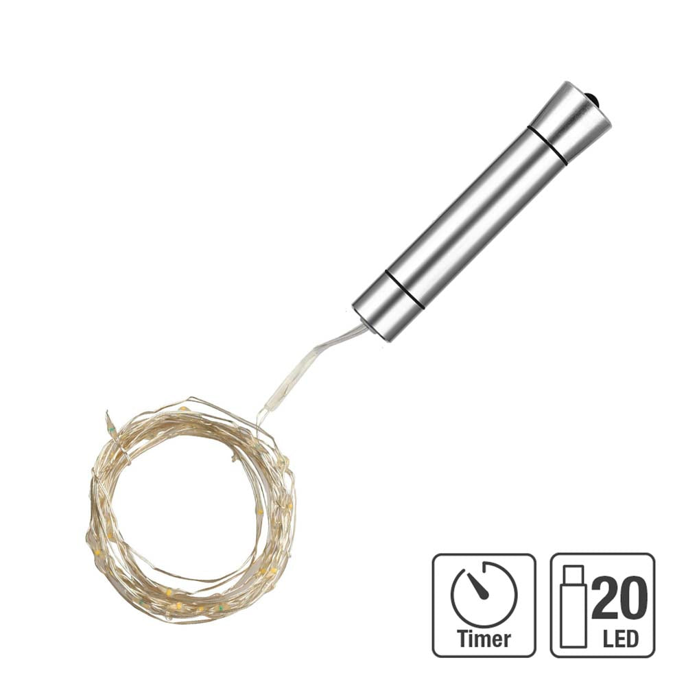 2-tlg. Set mit 20-tlg. LED-Flaschen-Lichterkette, warm-weiß, batteriebetrieben 522822 x2