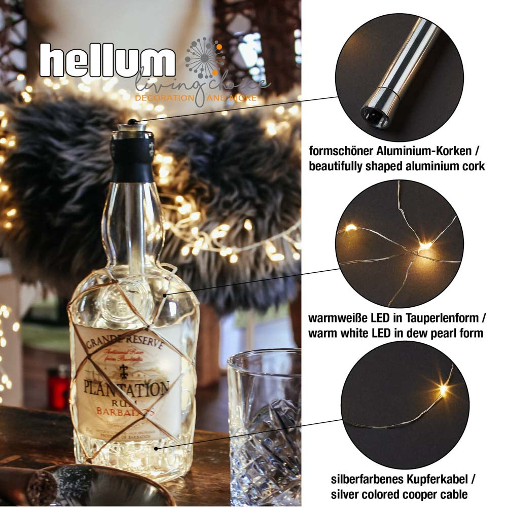 40-tlg. LED-Flaschen-Lichterkette, warm-weiß, batteriebetrieben