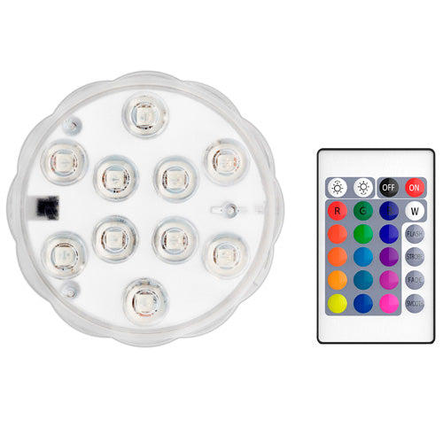 LED-Unterwasser-Deko-Beleuchtung, 10 RGB-LEDs, Fernbedienung, batteriebetrieben