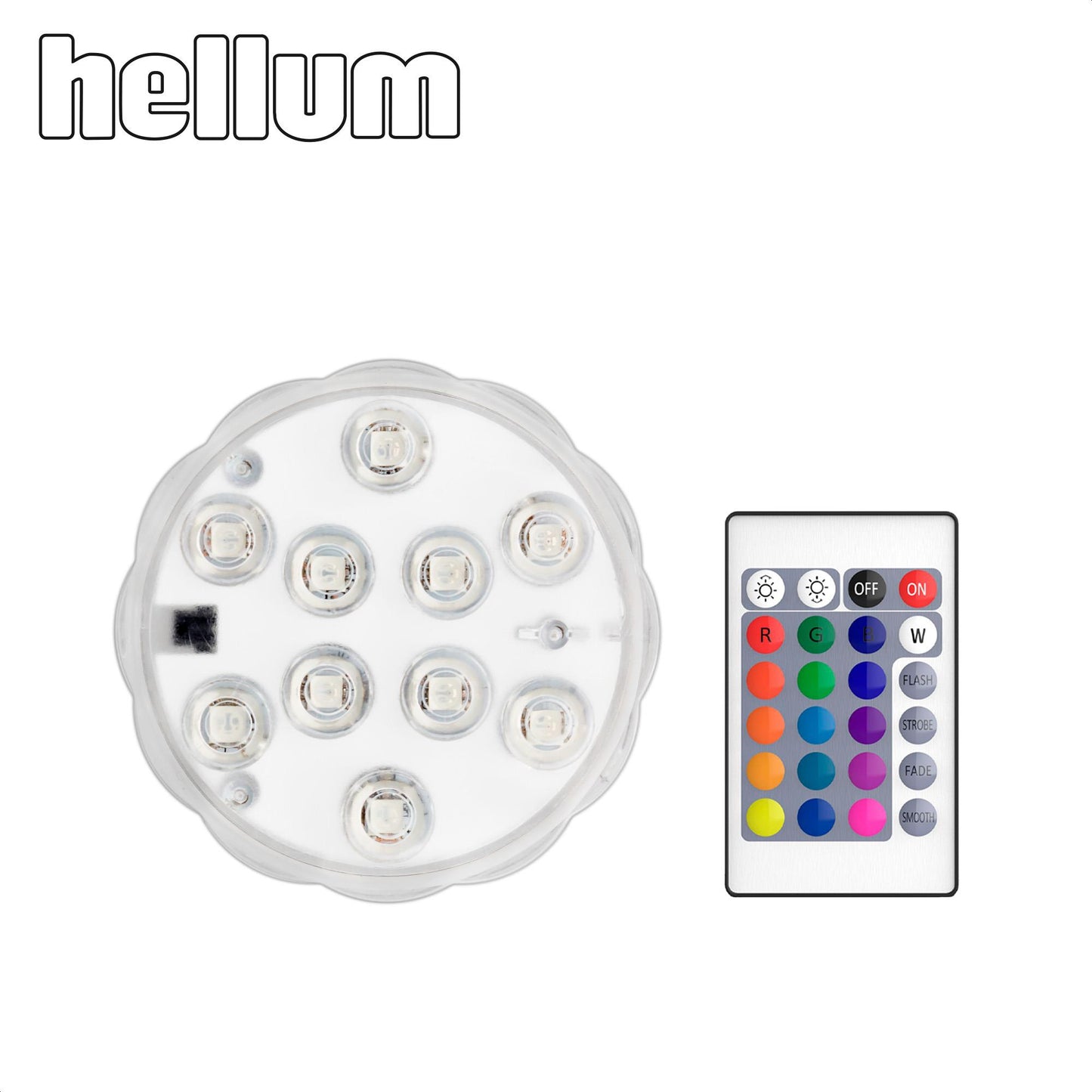 LED-Unterwasser-Deko-Beleuchtung, 10 RGB-LEDs, Fernbedienung, batteriebetrieben
