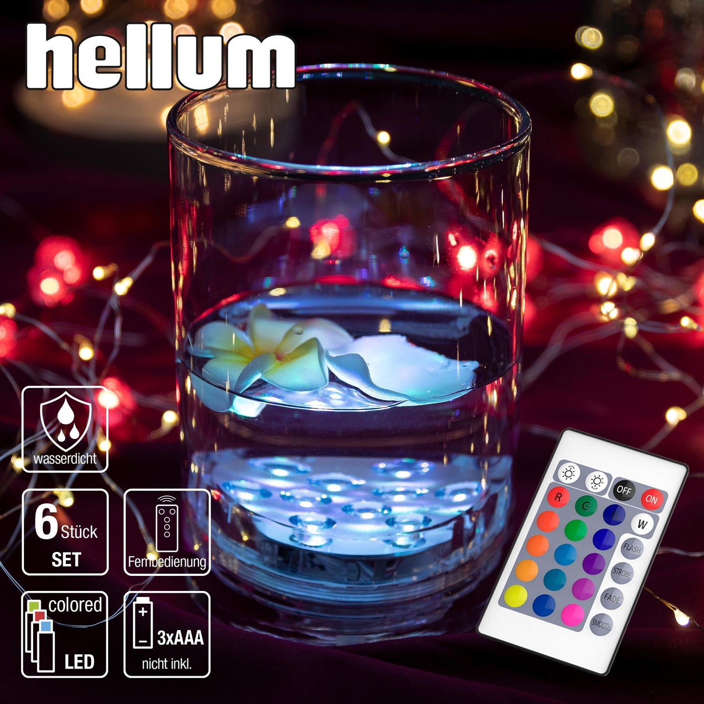 6er-Set_LED-Unterwasser-Deko-Beleuchtung, 10 RGB-LEDs