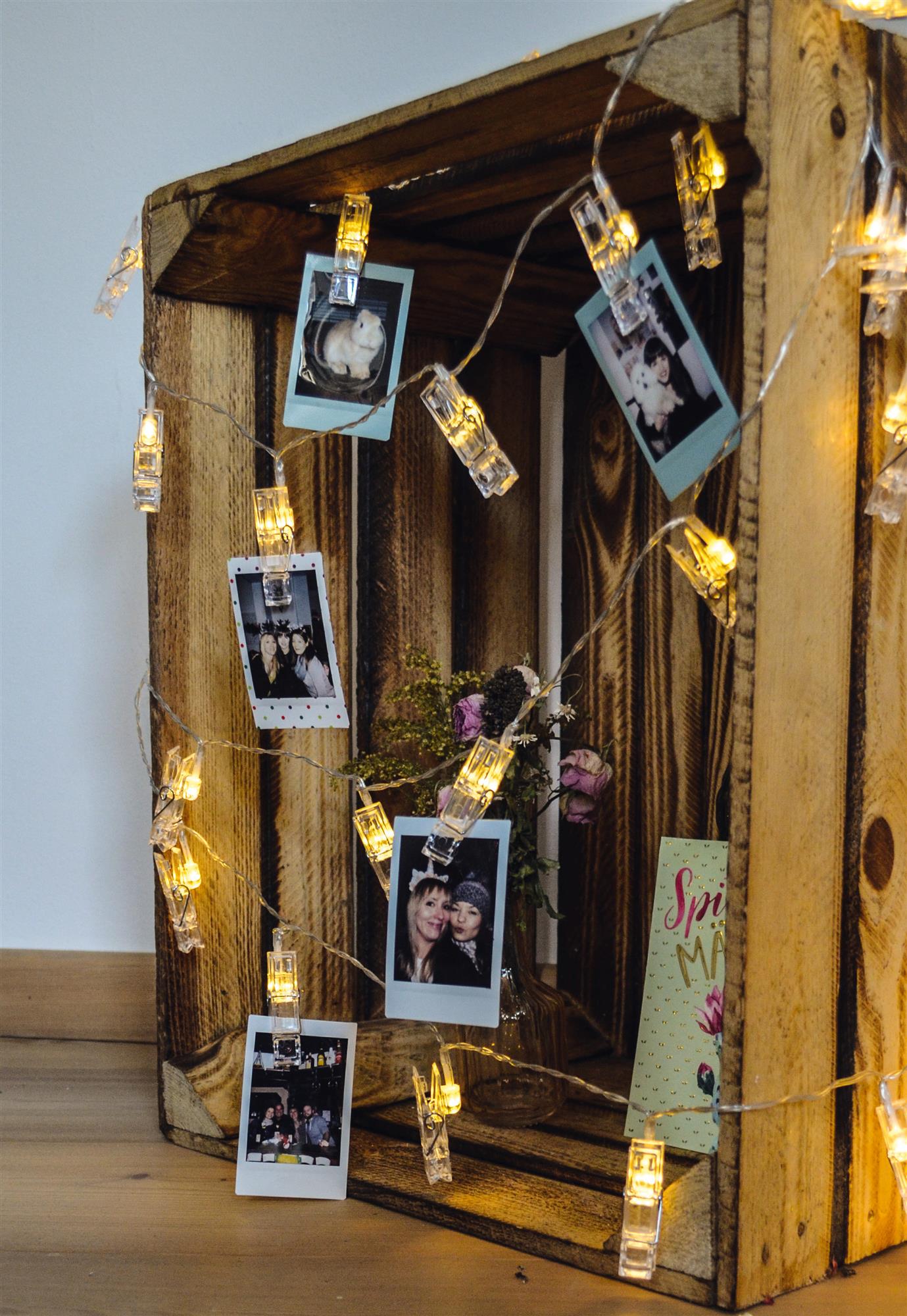LED Foto Clip Lichterkette innen, 40 LED warmweiß mit Klammern, 4,68 m – Hellum Direkt
