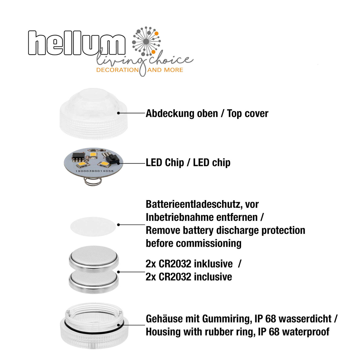 LED Teelichter 2er Set außen, 6 LED warmweiß, Ø29 mm, mit Fernbedienung, batteriebetrieben