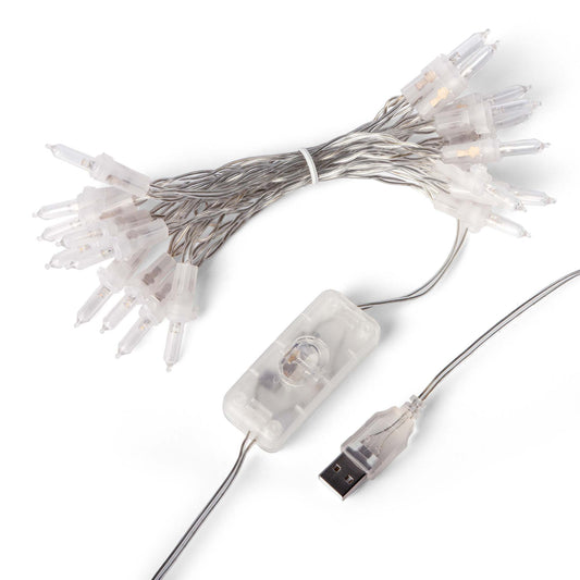 2er Set 20-tlg. LED-Lichterkette, warm-weiß, transparentes Kabel, USB -Anschluss_523126