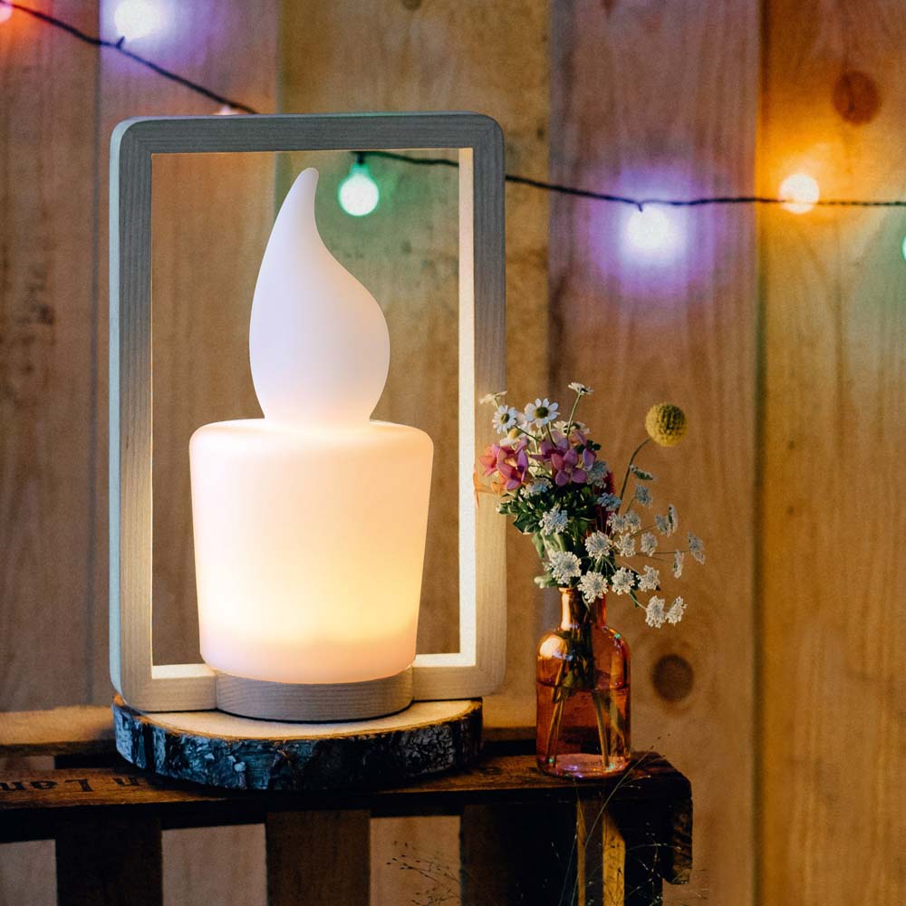 LED-Holzlampe "Symphony" mit USB-Ladekabel, LED ww