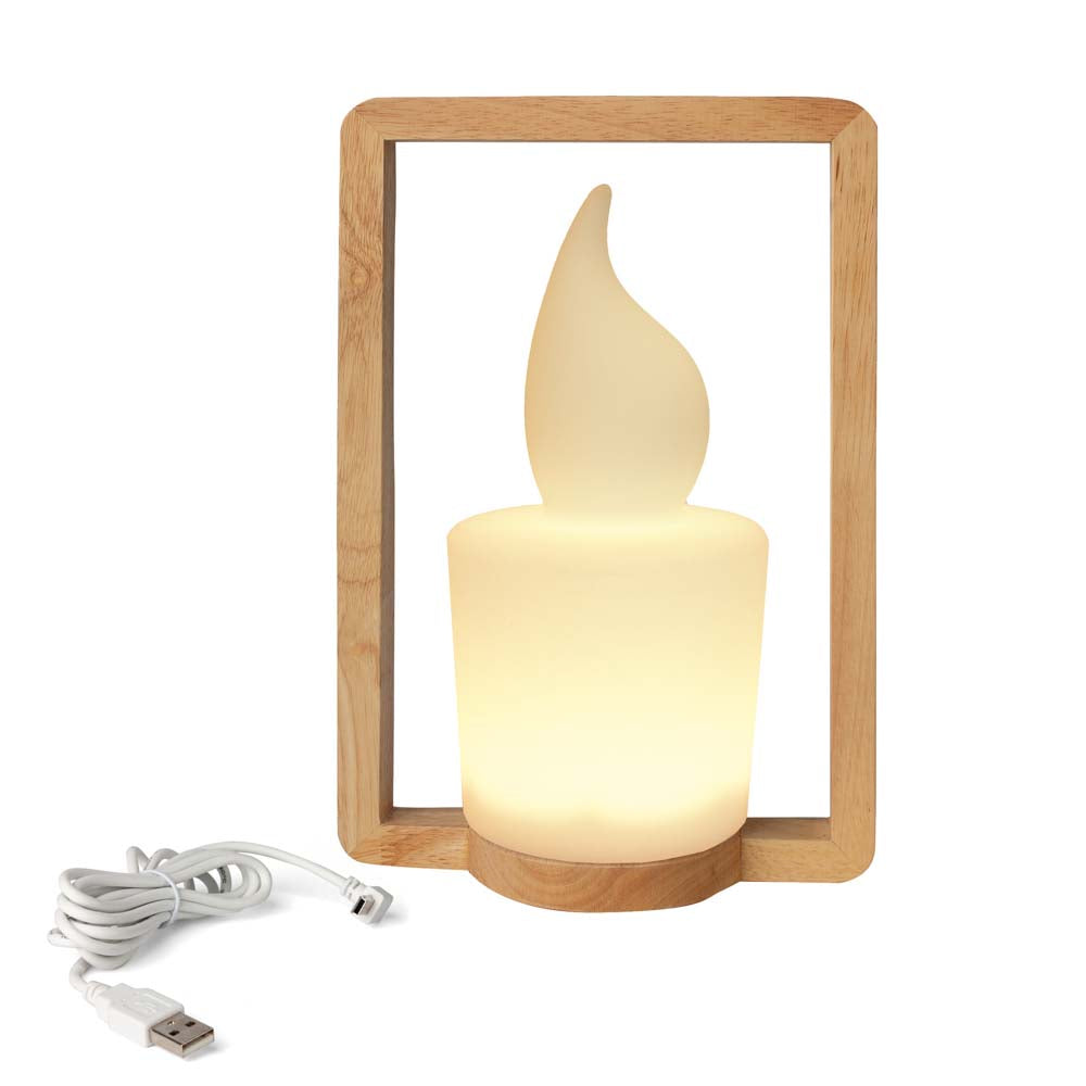 LED-Holzlampe "Symphony" mit USB-Ladekabel, LED ww