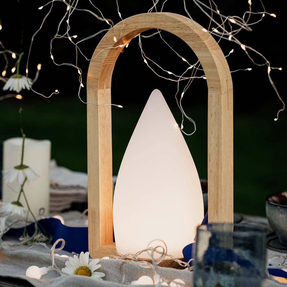 LED-Holzlampe "Melody" mit USB-Ladekabel, LED ww