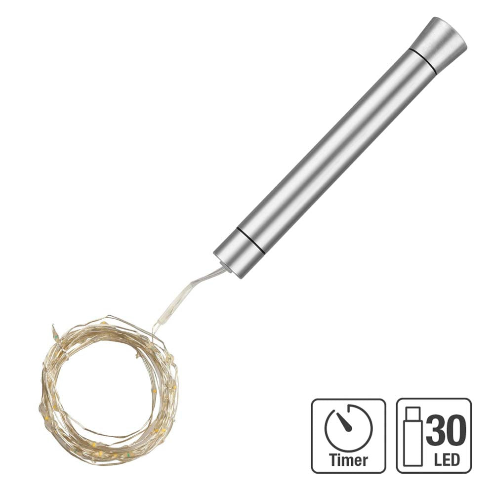 2-tlg. Set mit 30-tlg. LED-Flaschen-Lichterkette, warm-weiß, batteriebetrieben 523683 x2