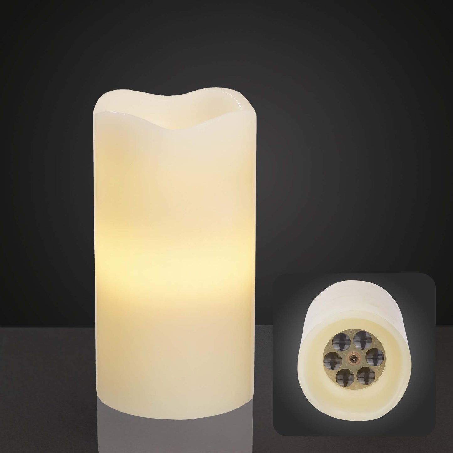 LED-Wachskerze mit Sternenprojektion, mit Timer, batteriebetrieben