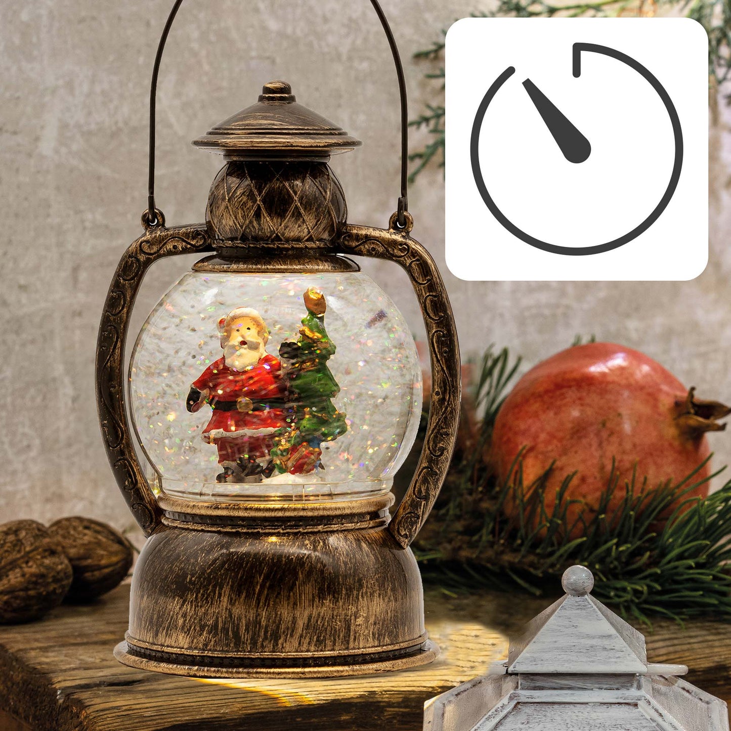 LED-Wasser-Kugellaterne mit Weihnachtsmann und Weihnachtsbaum, batteriebetrieben_524468