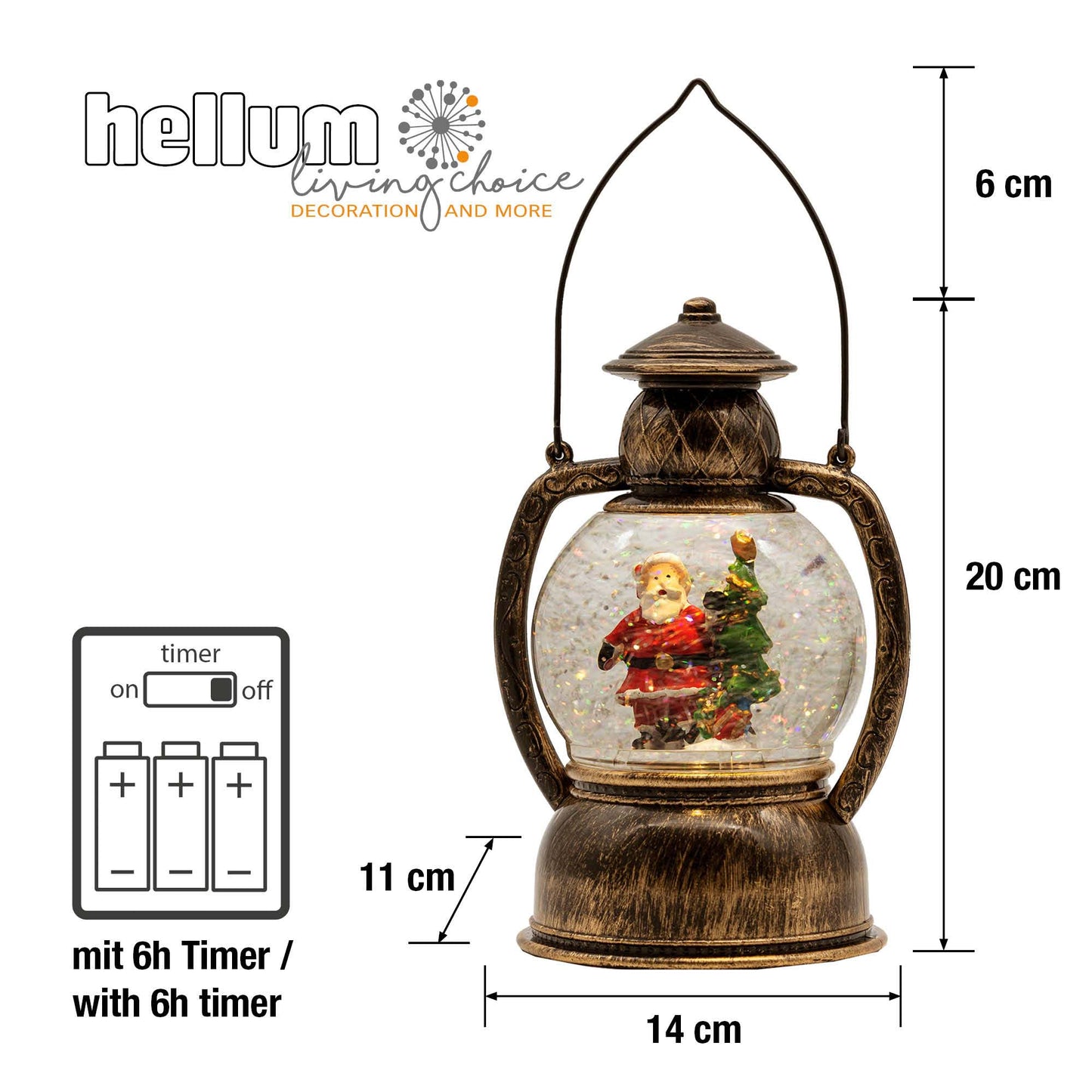 LED-Wasser-Kugellaterne mit Weihnachtsmann und Weihnachtsbaum, batteriebetrieben_524468