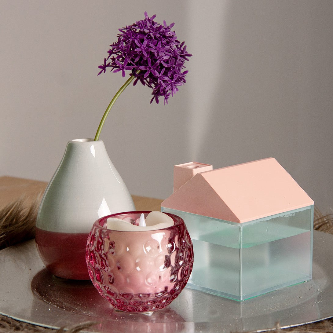 LED- Luftbefeuchter, Haus pink, RGB, USB-Kabel