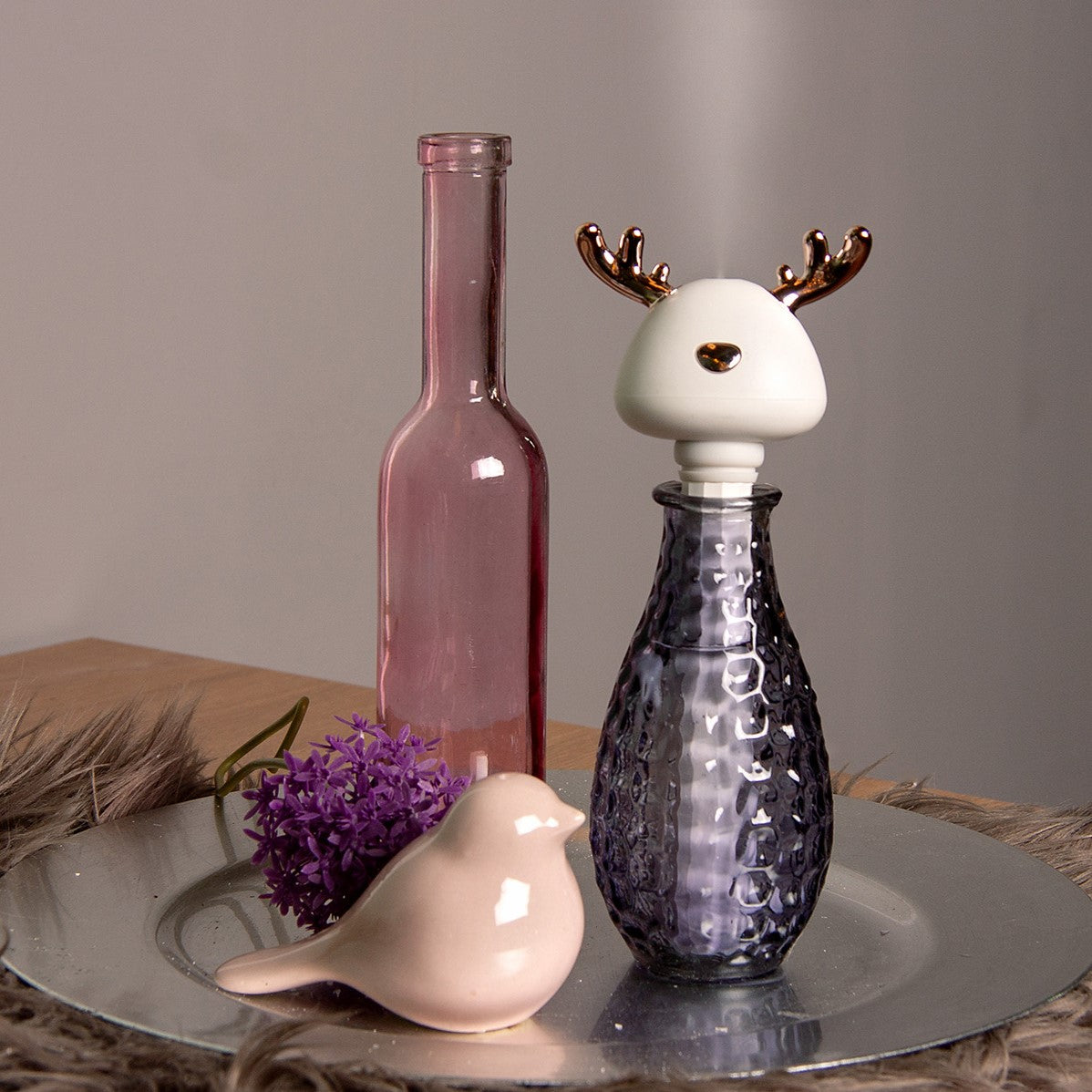 Luftbefeuchter, Motiv Rentier, USB-Kabel