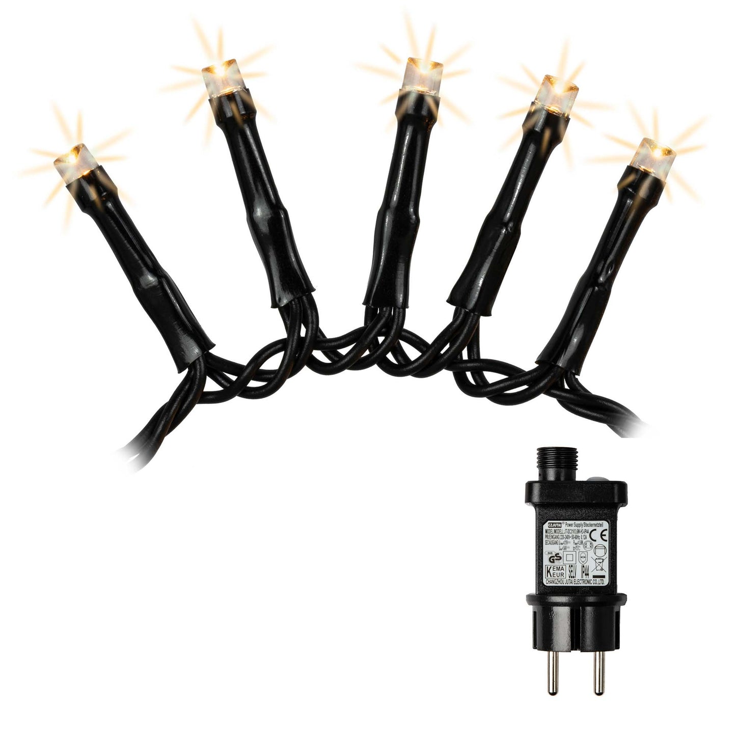 LED-Cluster-Lichterkette 800 LEDs ww, mit Timer, Außen-Transformator