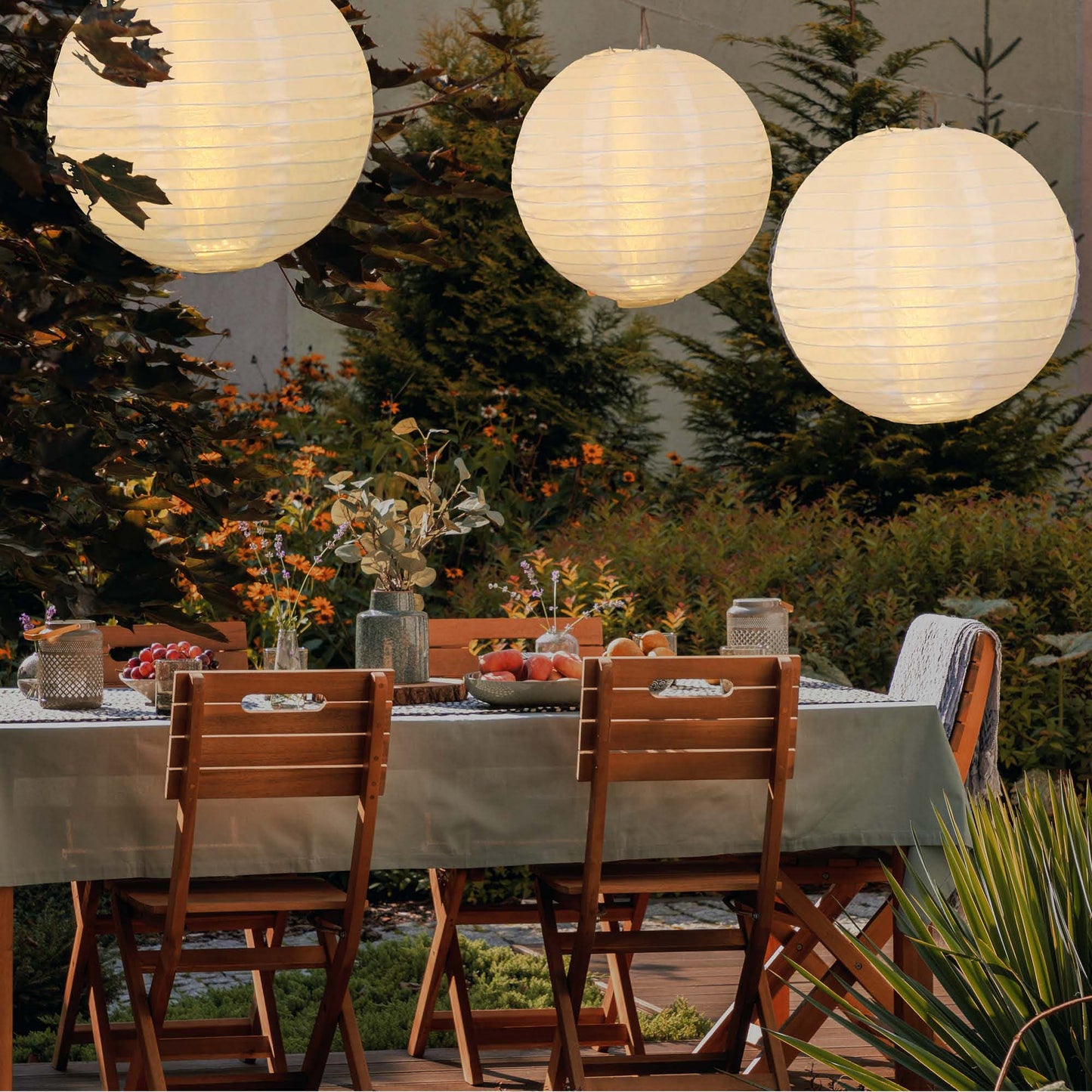3 Stück/Set, Hellum LED-Lampion weiß, warm-weiße LED, dimmbar, mit Fernbedienung, batteriebetrieben