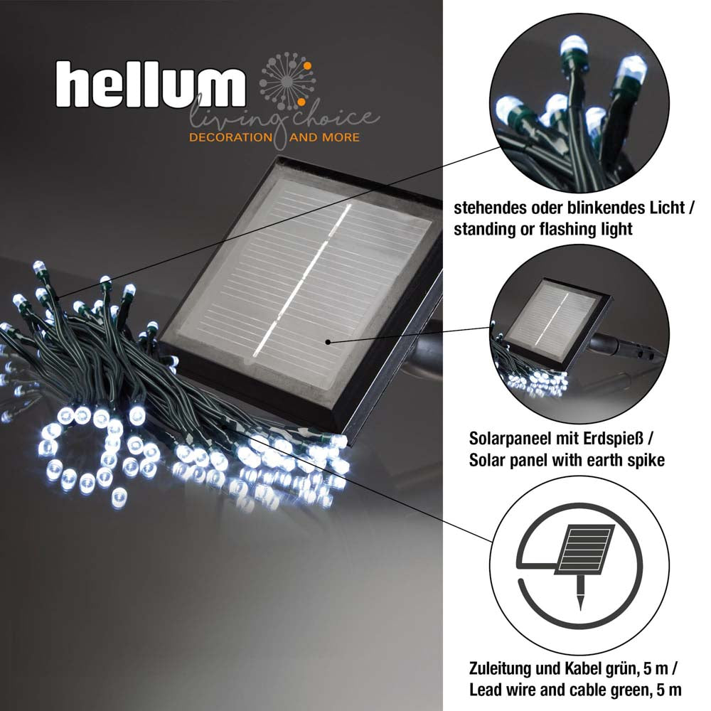 100-tlg. LED - Solar-Lichterkette, Kabel grün_540819