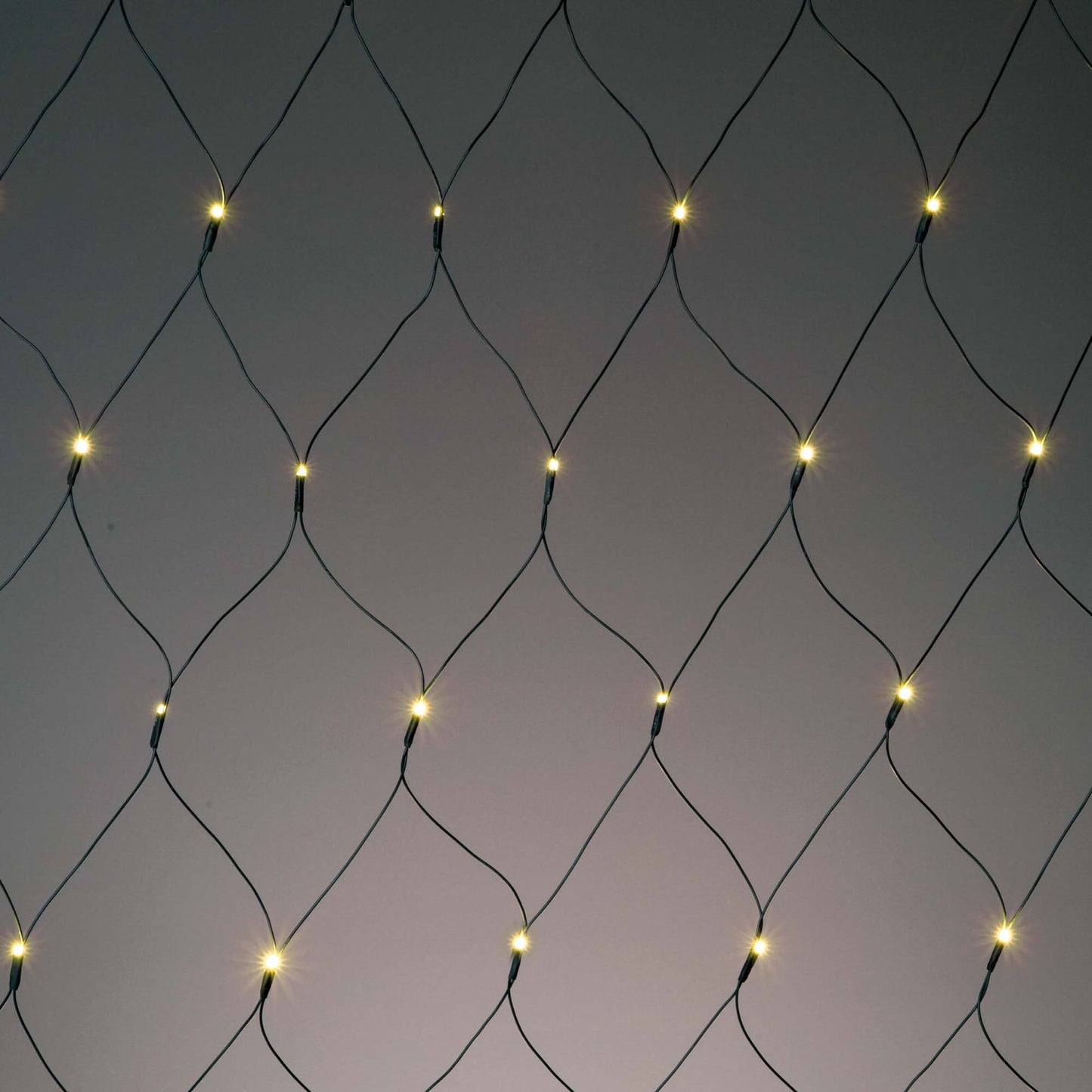 LED-Netz, 208 LEDs ww, 3x3m, verlängerbar, grünes Kabel, ohne Zuleitung