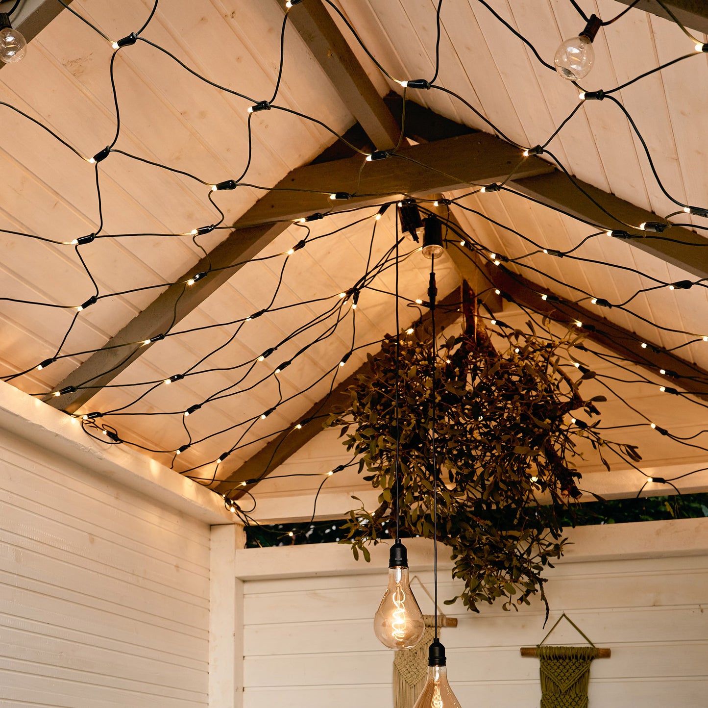 208-tlg. LED-Lichtnetz, "System-Profi", warm-weiß, grünes Kabel, 3 x 3 m, verlängerbar, ohne Stecker