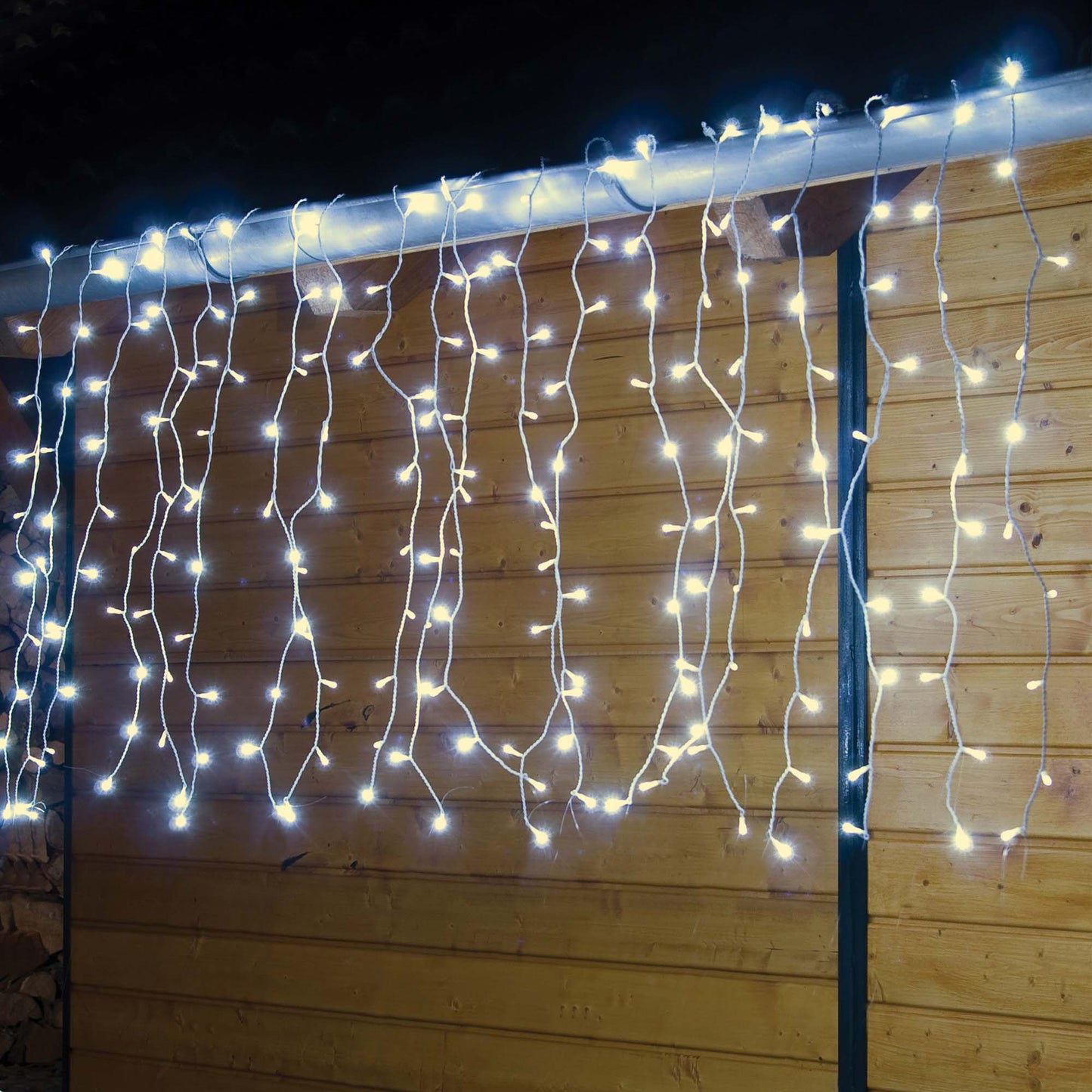 320-tlg. LED-Vorhang "System-Profi", warm-weiß, weißes Kabel, verlängerbar, ohne Stecker