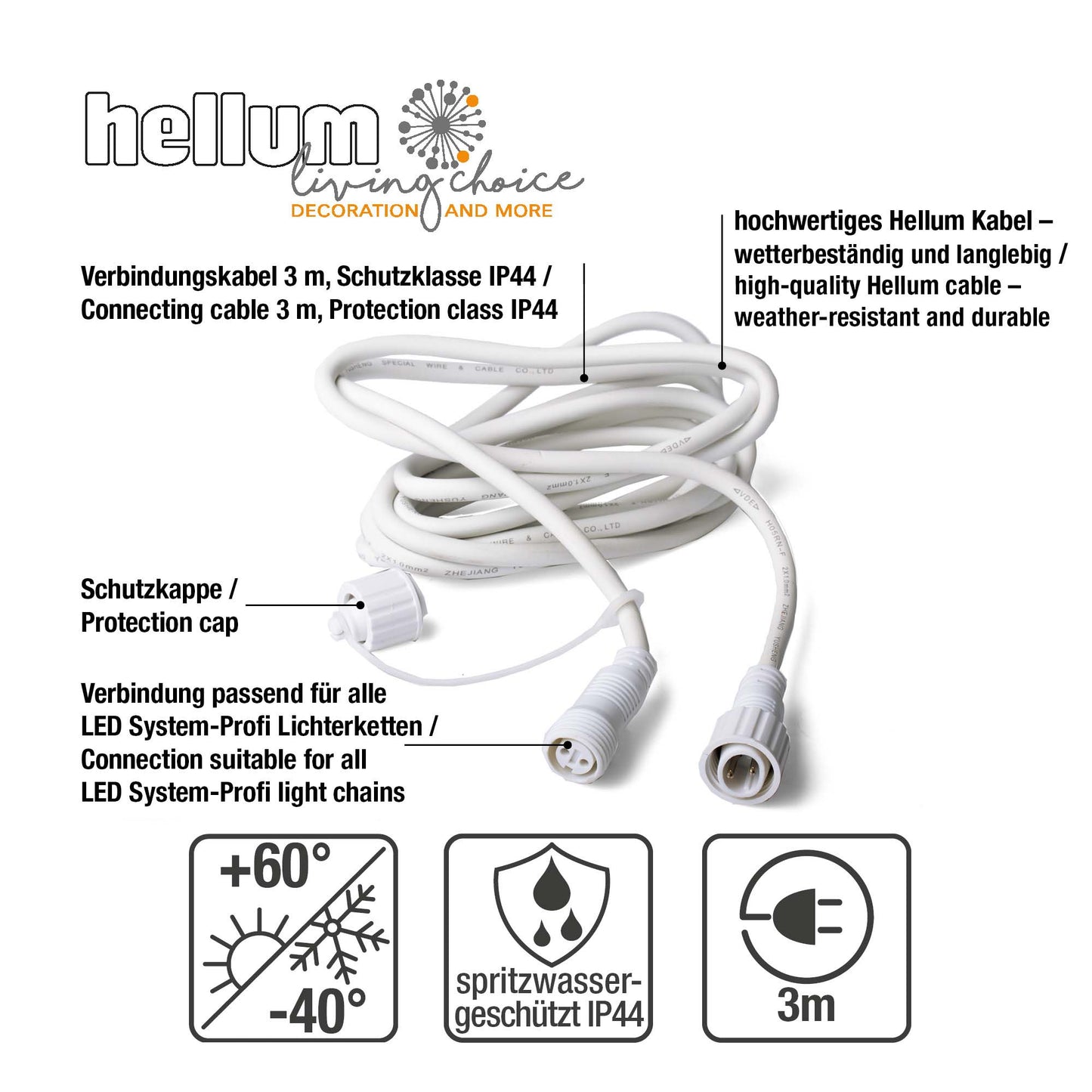 Verlängerungskabel, 3 m, weiß_555448