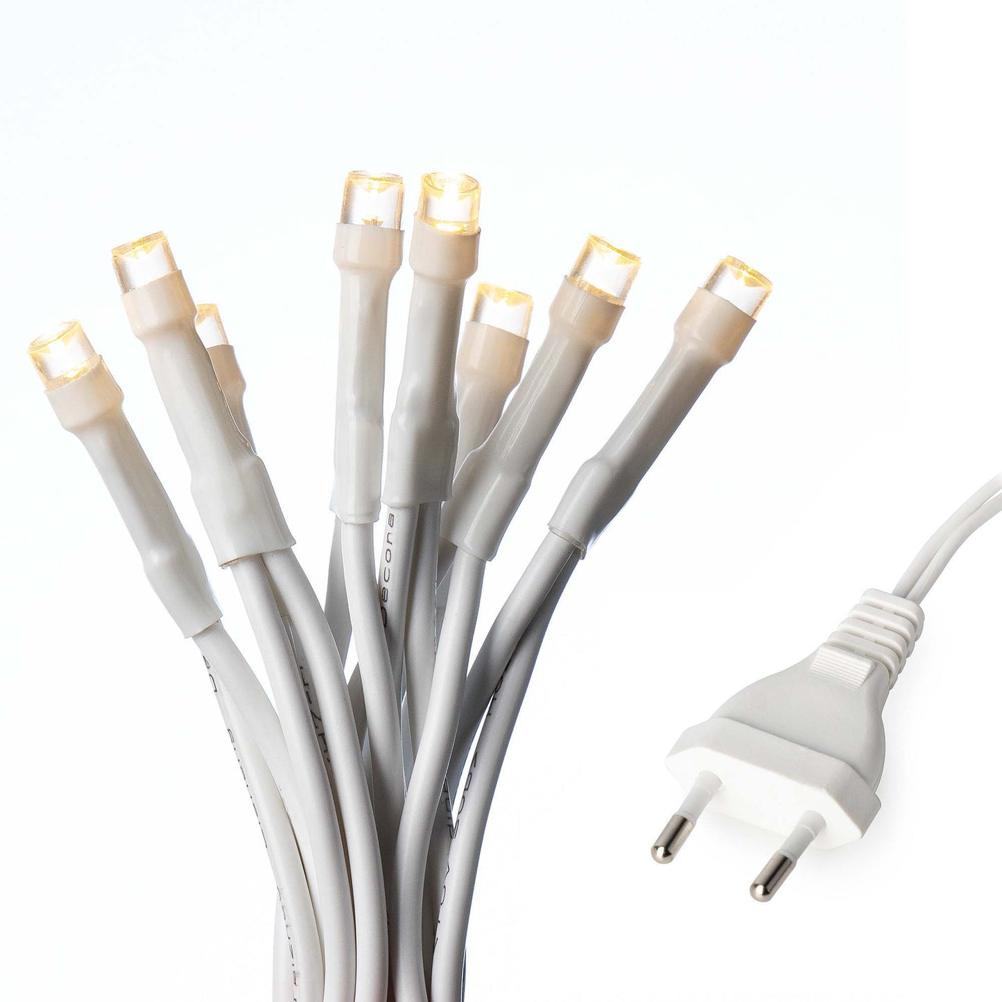 10-tlg. LED-Lichterkette, warm-weiße LEDs, weißes-Kabel, Euro-Stecker, 579109