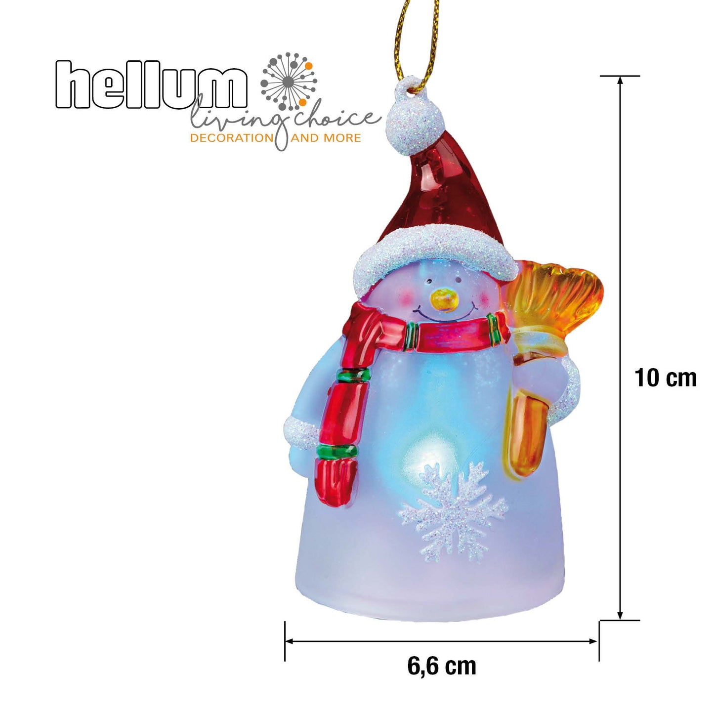 LED-Schneemann zum Aufhängen, 1 LED RGB, inkl. Batterie