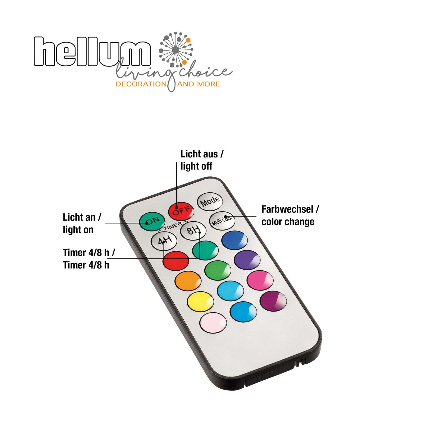 Hellum Kerzen 3er Set 15/12,5/10cm hoch, weiß, RGB, Timer, Fernbedienung, batteriebetrieben_571950