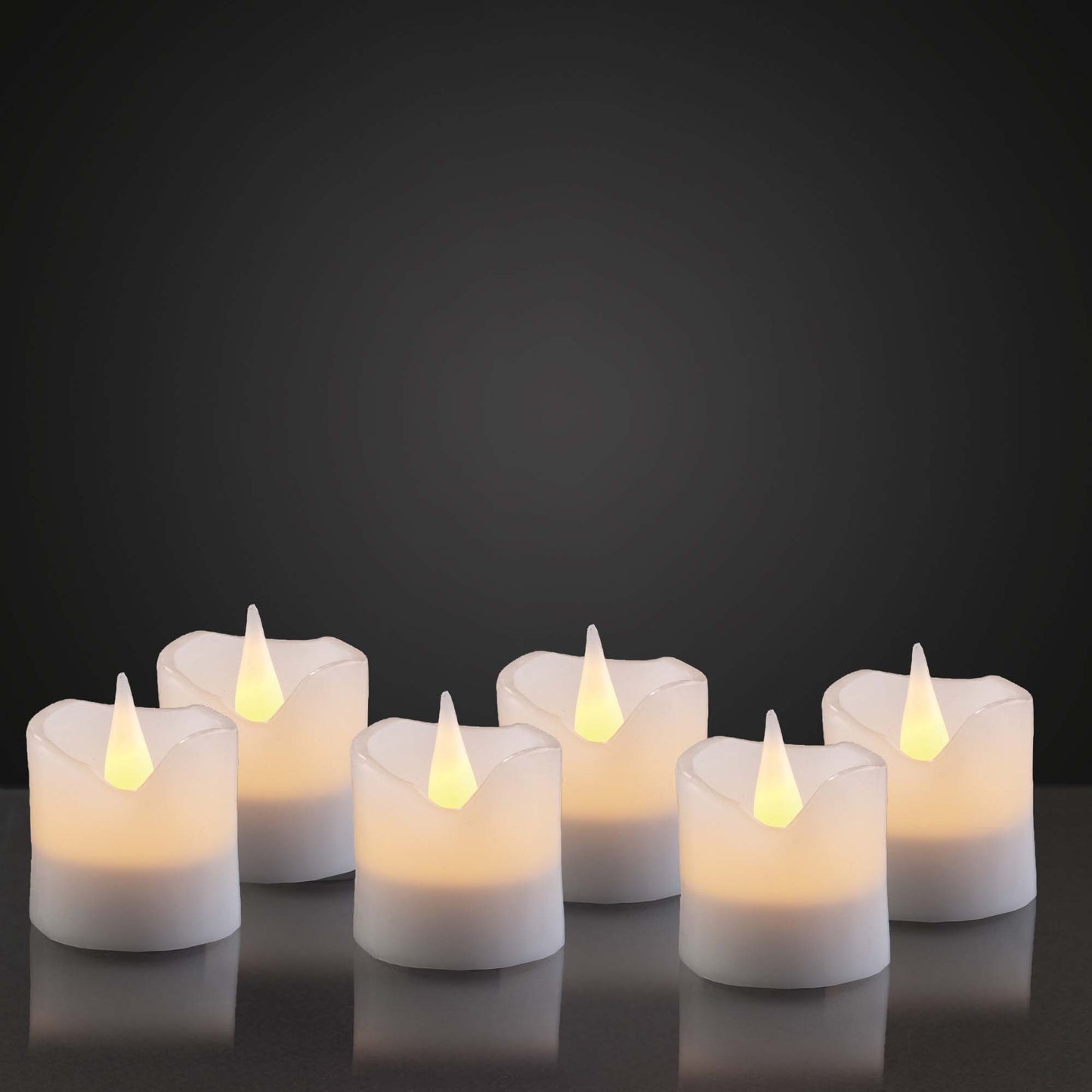 LED-Wachskerzen, 6er Set, weiß, 4,2x4cm, inkl. Batterien