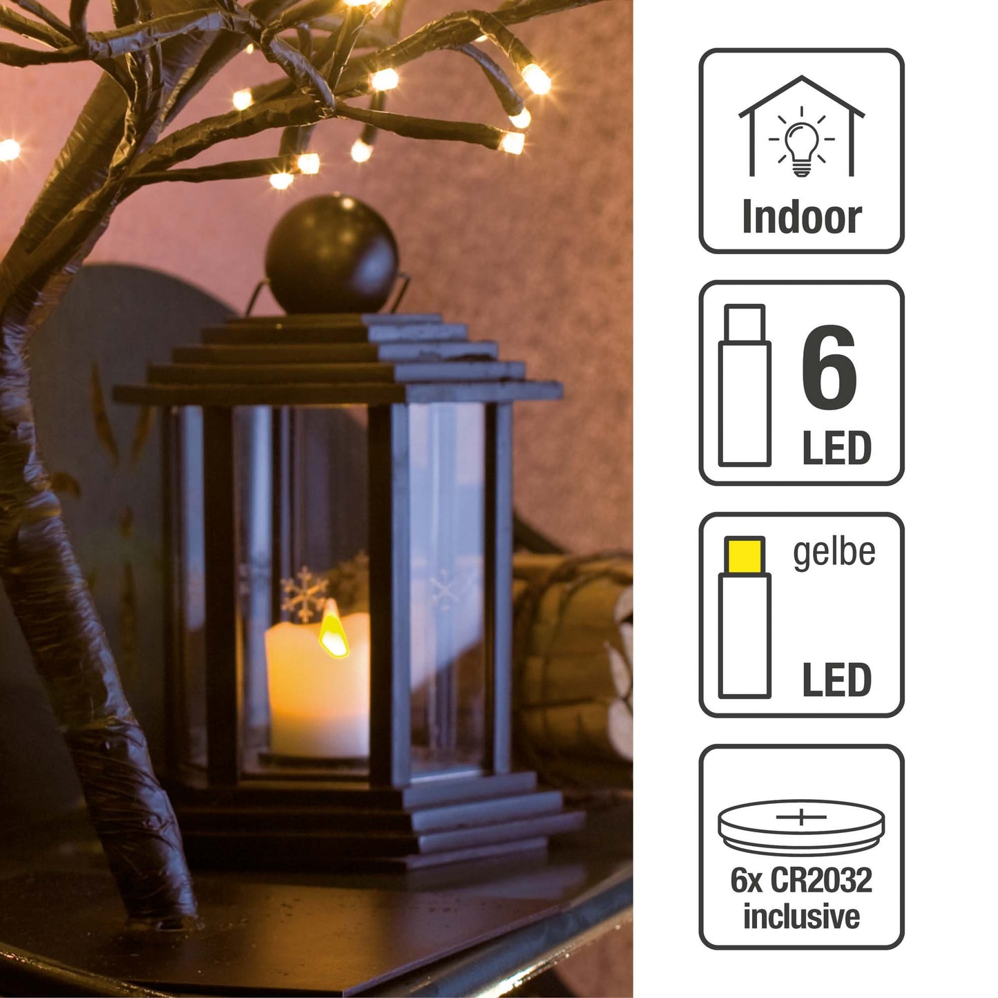 LED-Wachskerzen, 6er Set, weiß, 4,2x4cm, inkl. Batterien
